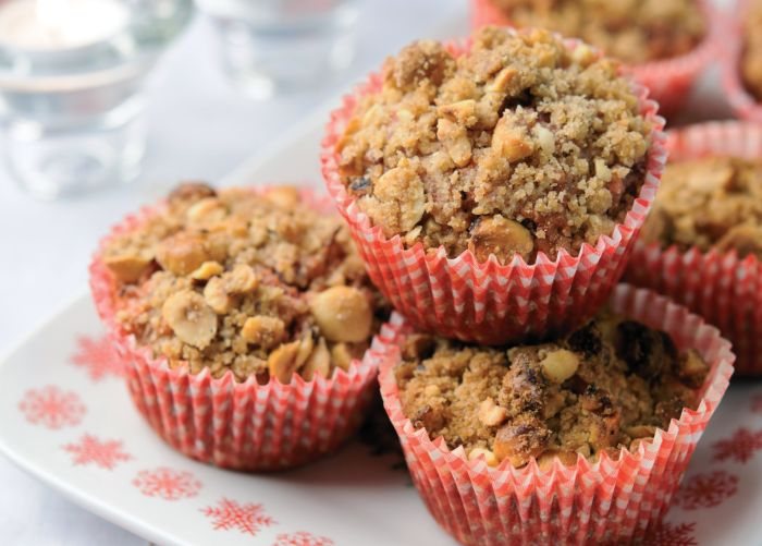 Spiced Beetroot and Apple Muffins with Crunchy Hazelnut Topping Recipe: Veggie