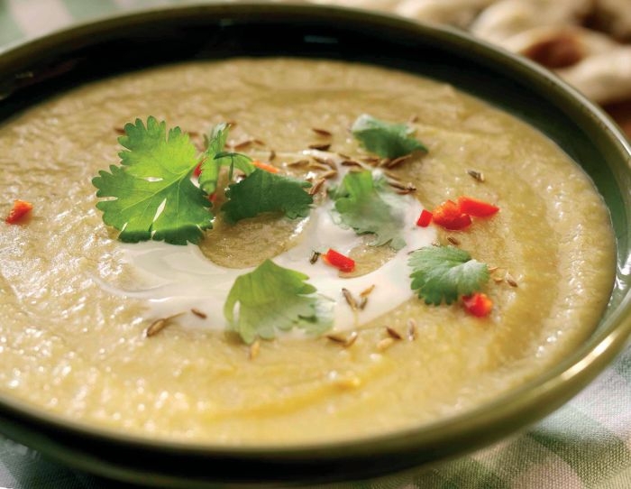 Spiced Leek, Potato and Lentil Soup