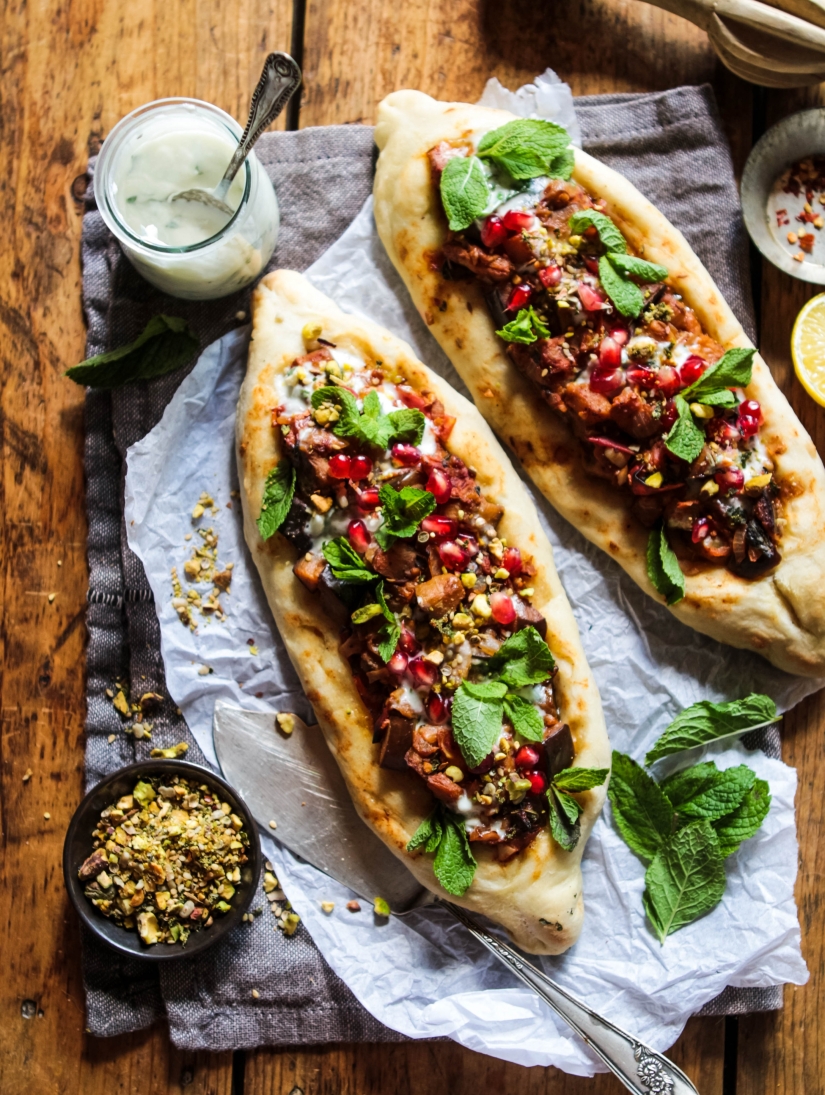 Spiced Aubergine Pide