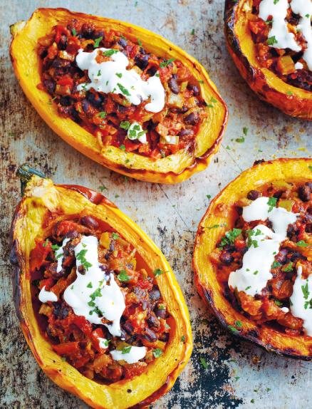 Squash and black bean chilli Recipe: Veggie