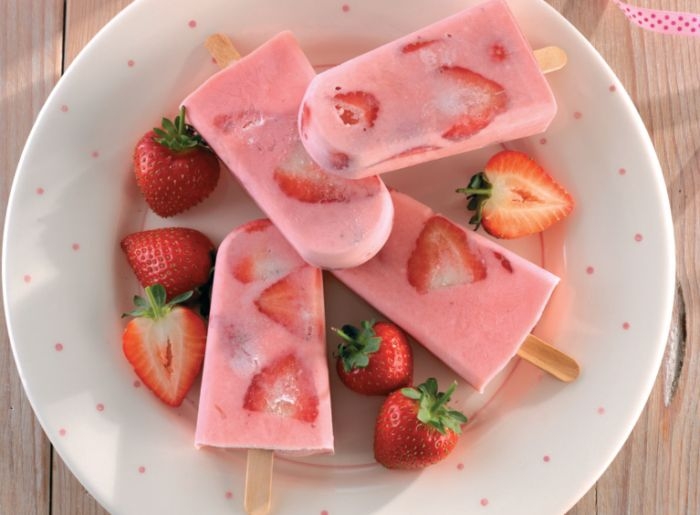 Strawberry and Coconut Ice Lollies