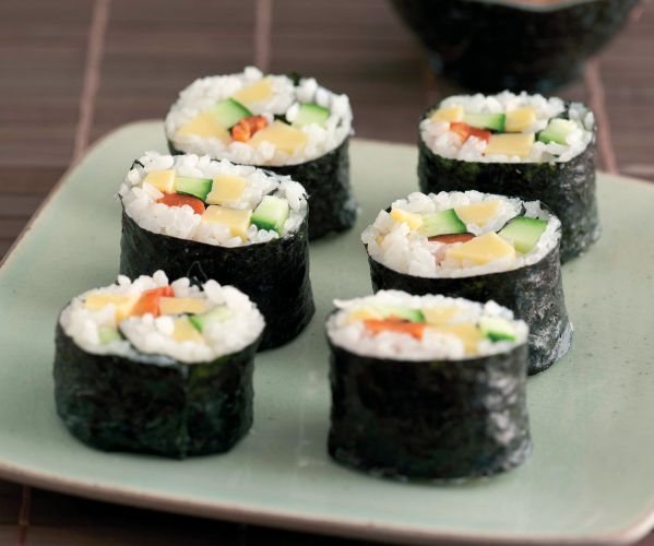 Asian Cheese and Vegetable Sushi Recipe: Veggie