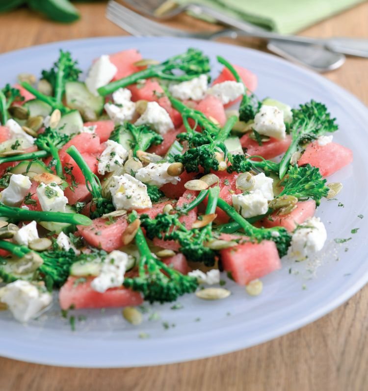 Tenderstem, Watermelon and Feta Salad Recipe: Veggie