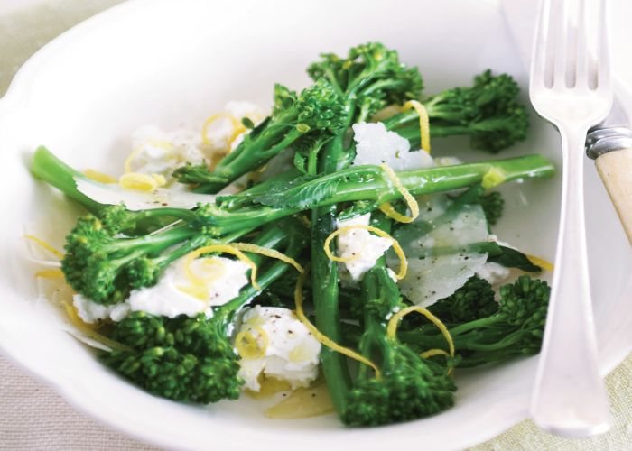 Tenderstem Broccoli with Ricotta, Lemon and Shaved Italian Hard Cheese Recipe: Veggie