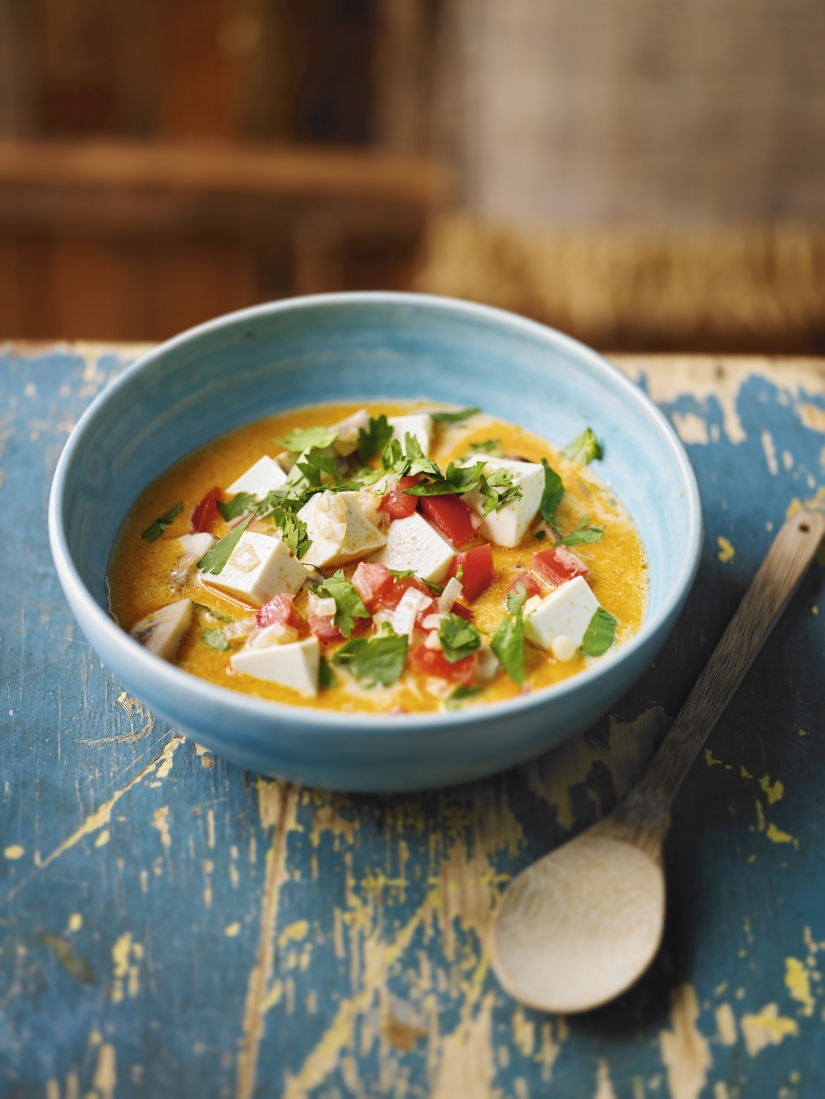 Tofu Tom Yum Soup with Coconut