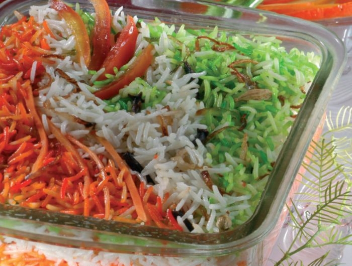 Tri-coloured Rice (Rangila Pulao)