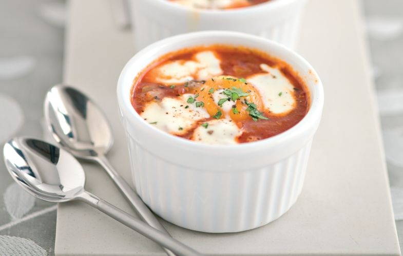 Baked Turkish Eggs with Yoghurt & Chilli