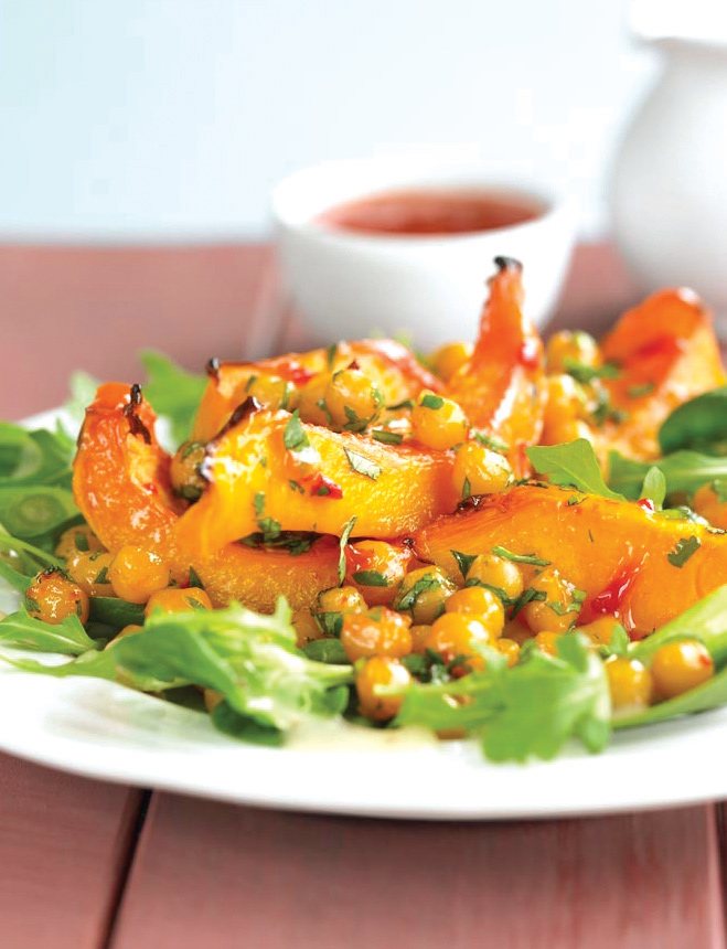 Chilli Roast Butternut Squash with Chickpeas Recipe: Veggie