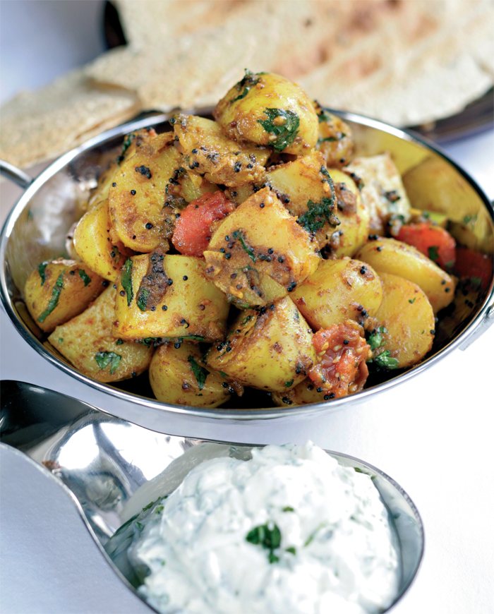 Bombay Potatoes with Lemon and Coriander Yoghurt Recipe: Veggie