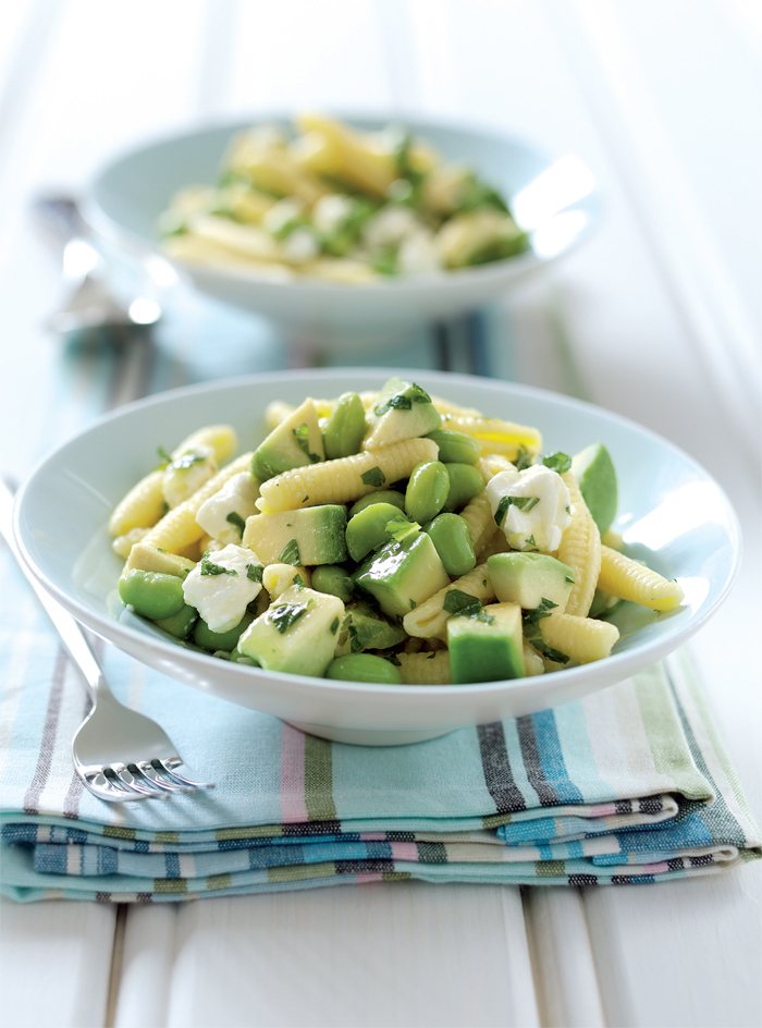 Pasta, Avocado and Mint Bean Salad Recipe: Veggie
