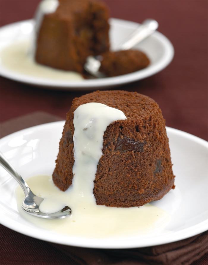 Boozy Chocolate and Prune Puddings