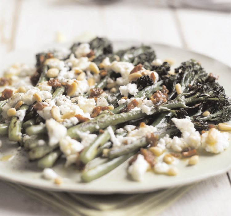 Barbecued Tenderstem with Goat’s Cheese and Sun-dried Tomatoes Recipe: Veggie