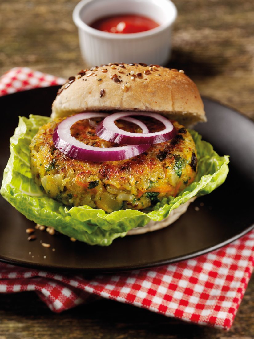 Wholegrain Brown Rice & Quinoa Veggie Burgers Recipe: Veggie