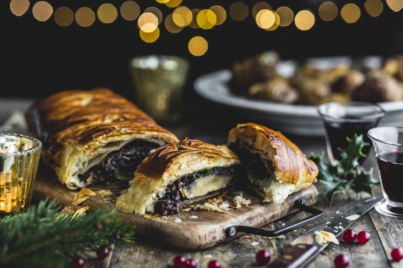 Mushroom, Lentil and Red Wine Wellington Recipe: Veggie