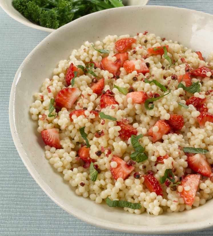 Strawberry, Pink Peppercorn and Mint Couscous Recipe: Veggie