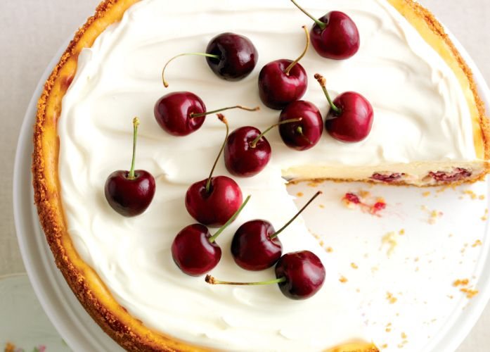 White Chocolate and Cherry Cheesecake Recipe: Veggie