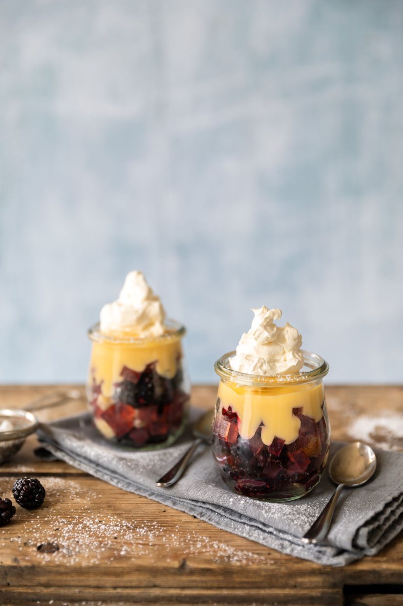 Winter Trifle with Blackberries Recipe: Veggie
