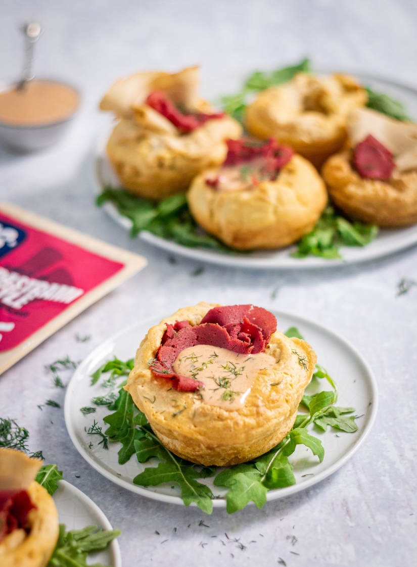 Squeaky Bean Stuffed Mini Yorkshire Puddings