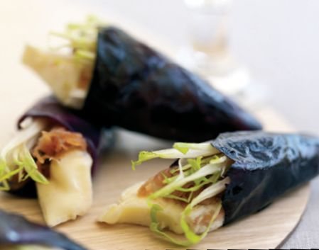 Brie and Red Cabbage Wraps Recipe: Veggie