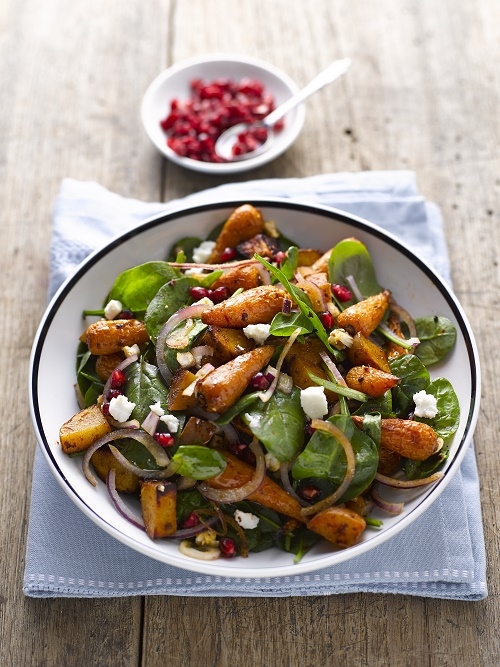 MOROCCAN ROASTED SWEET POTATO AND CARROT SALAD