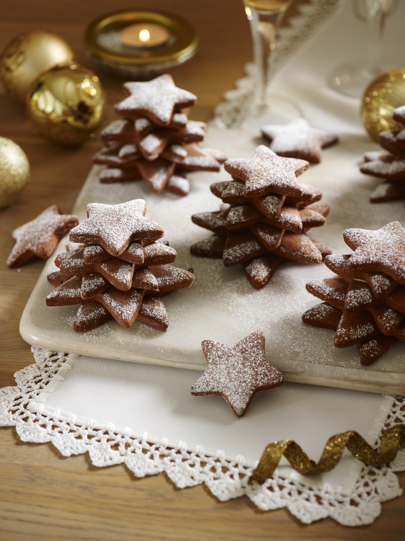 Chocolate and Cinnamon Malt Biscuit Stars