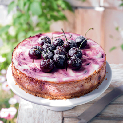 Baked Cherry Swirl Cheesecake