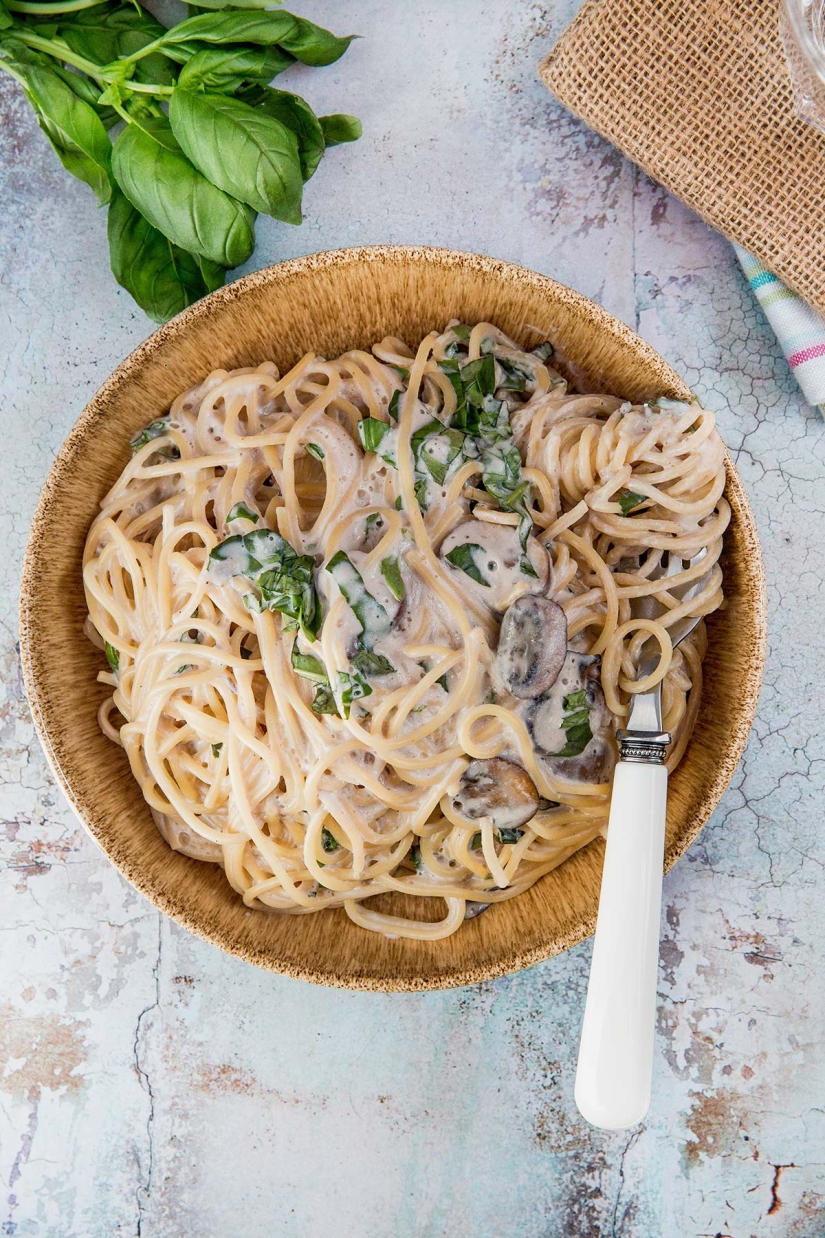 Vegan Creamy Lemon And Basil Pasta