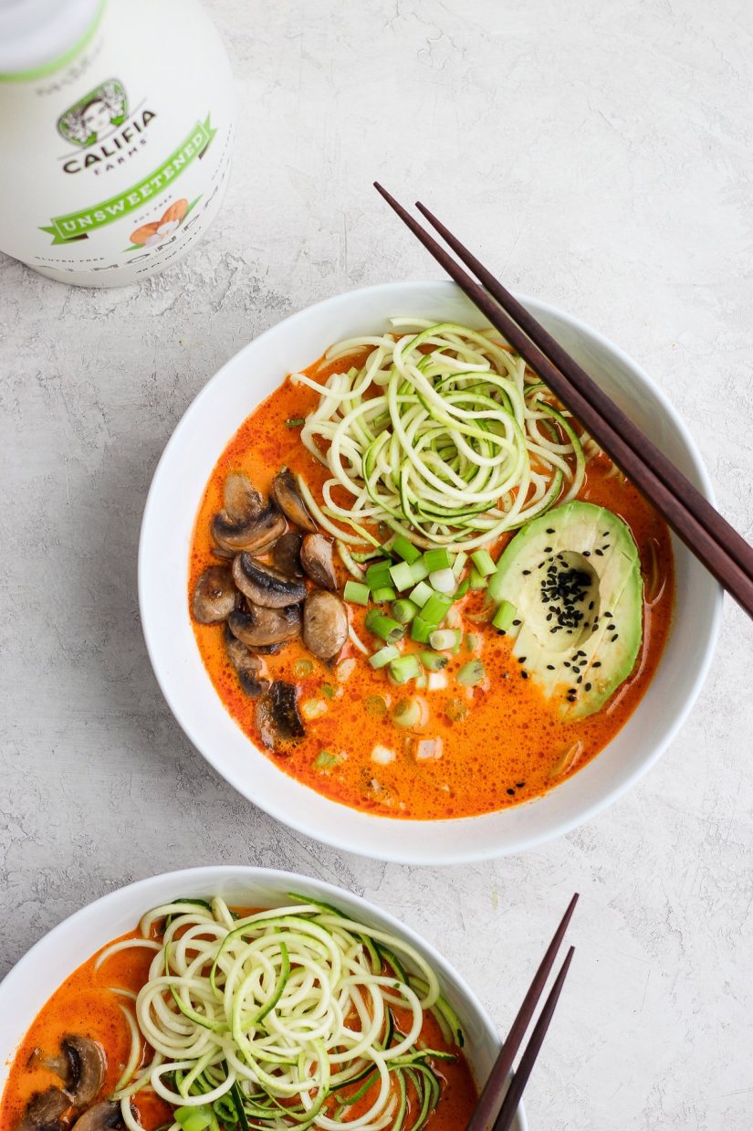 Easy Thai Mushroom Zoodle Soup Recipe: Veggie