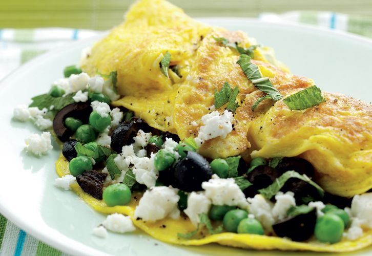 Feta and Pea Omelette Recipe: Veggie