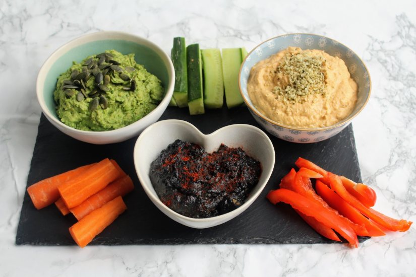 Hummus 3 Ways Recipe: Veggie