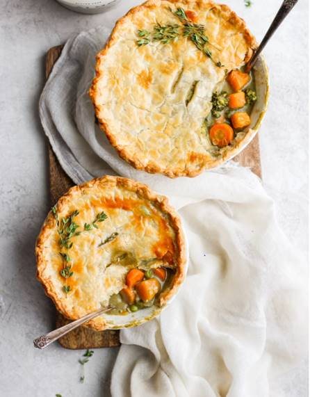 Creamy Dairy-Free Veggie Pot Pies Recipe: Veggie