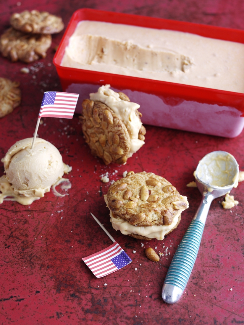 Red Hot Peanut Butter Ice Cream Sandwiches