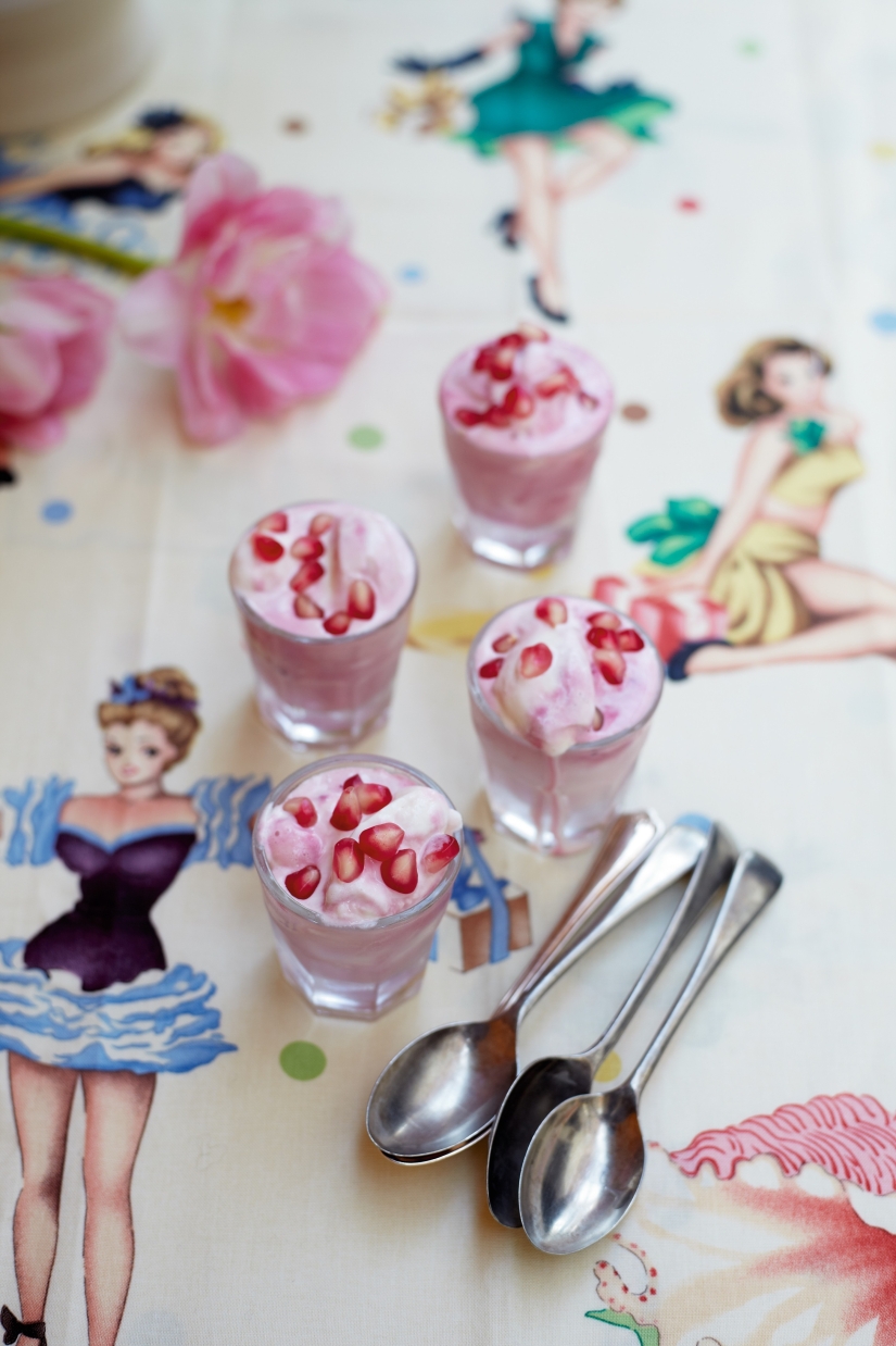 Pomegrante and Beetroot Ripple Ice Cream