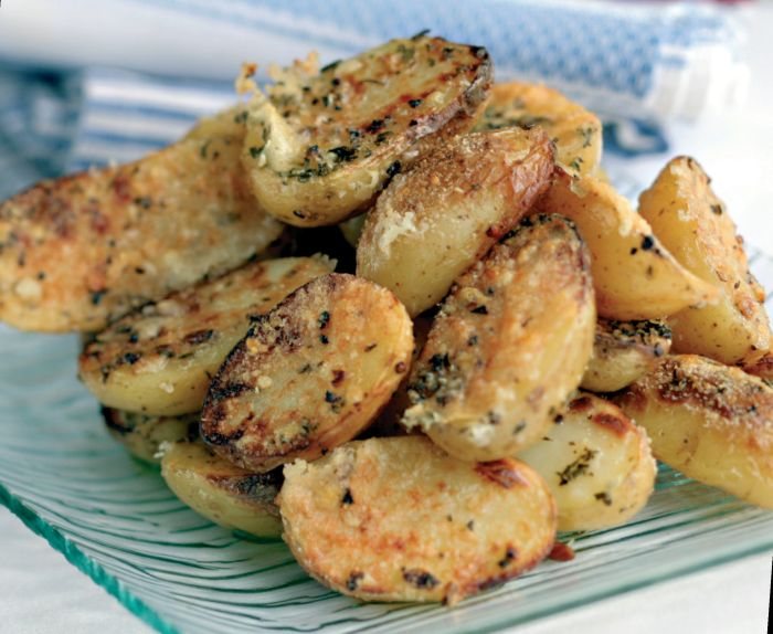 Crispy Cheese and Garlic New Potatoes Recipe: Veggie