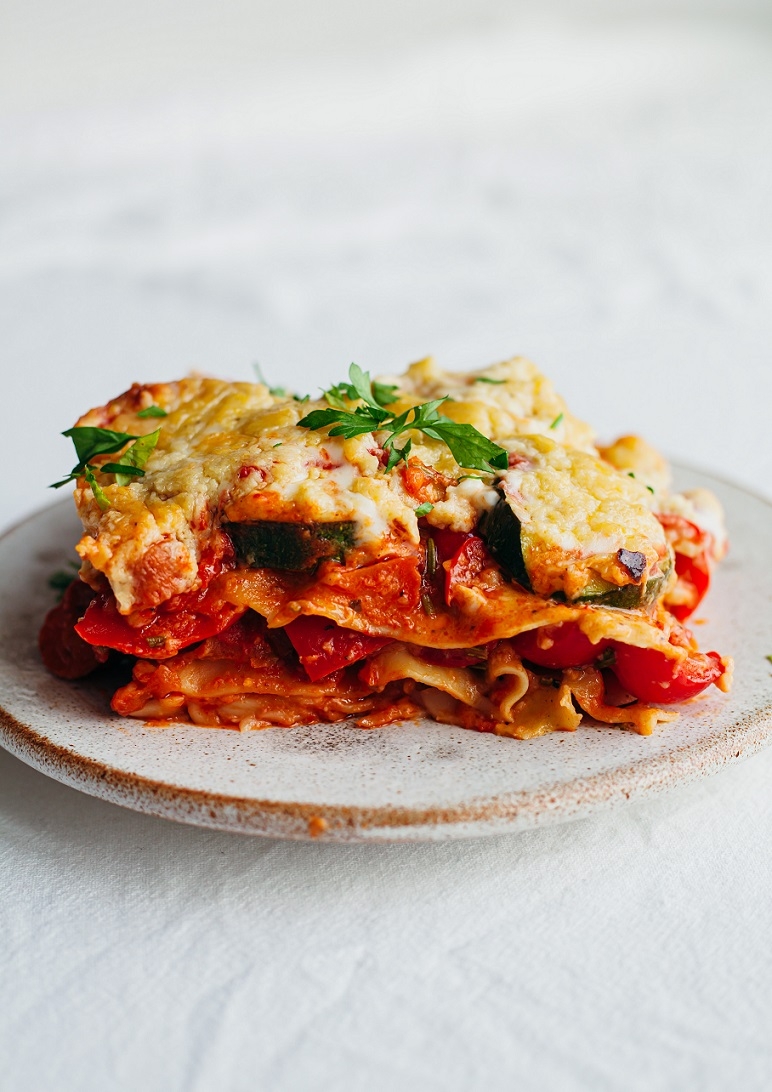 Vegan roasted vegetable lasagne