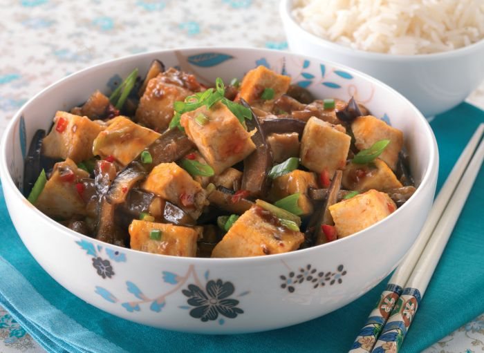 Sichuan-style ‘Fish Fragrant’ Aubergine with Tofu Recipe: Veggie