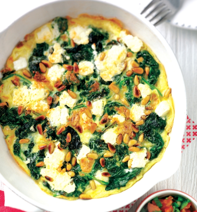 Spinach, Feta and Pine Nut Omelette