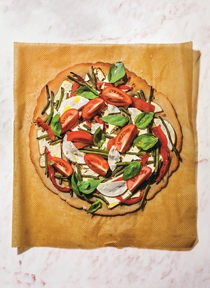 Buckwheat Pizza with Green Beans and Tomatoes