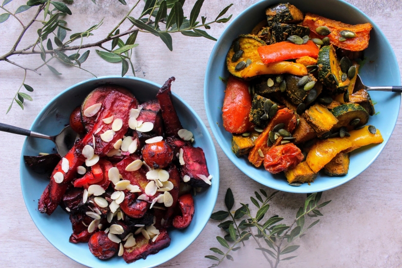 TURMERIC &  BEETROOT GLAZED   ROASTED  VEGGIES