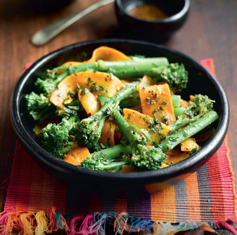 Indian-spiced Warm Broccoli and Carrot Salad