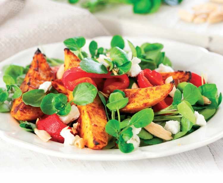 Watercress, Sweet Potato and Goat’s Cheese Salad Recipe: Veggie