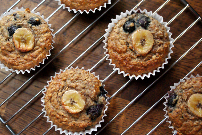 Banana & Blueberry Breakfast Muffins