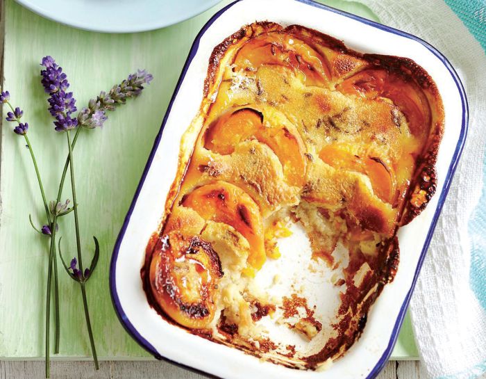 Lavender Infused Apricot Clafoutis