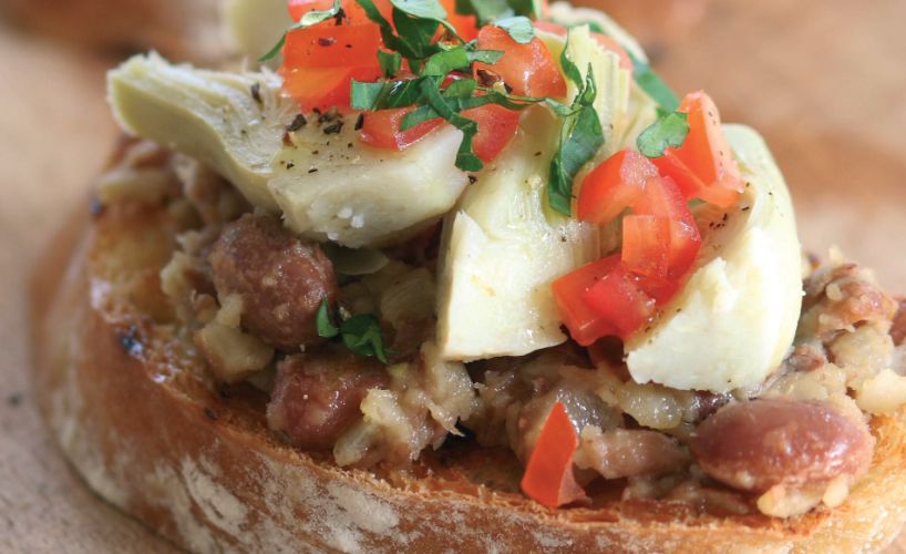 Artichoke and Tomato Bruschetta