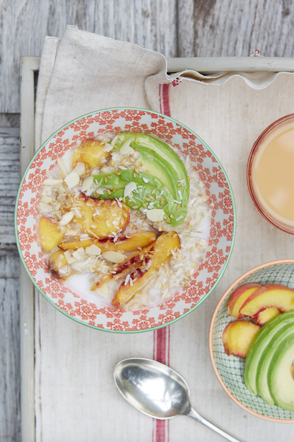 Natasha Corrett’s Peach and Avocado Porridge