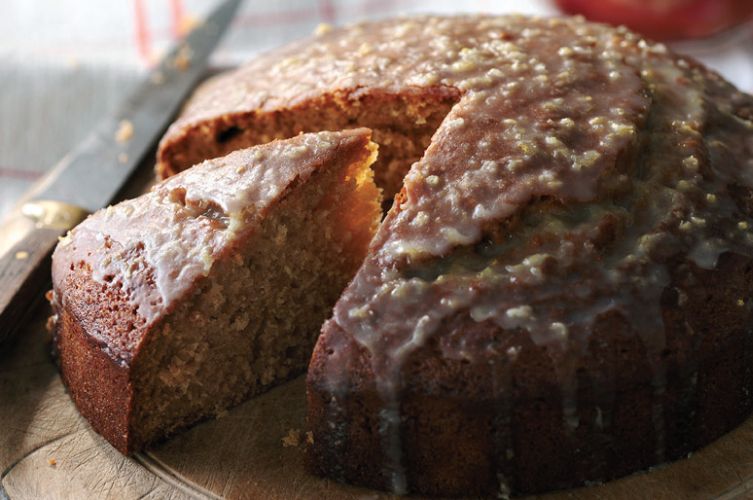 Agave Cake with Rhubarb Compote