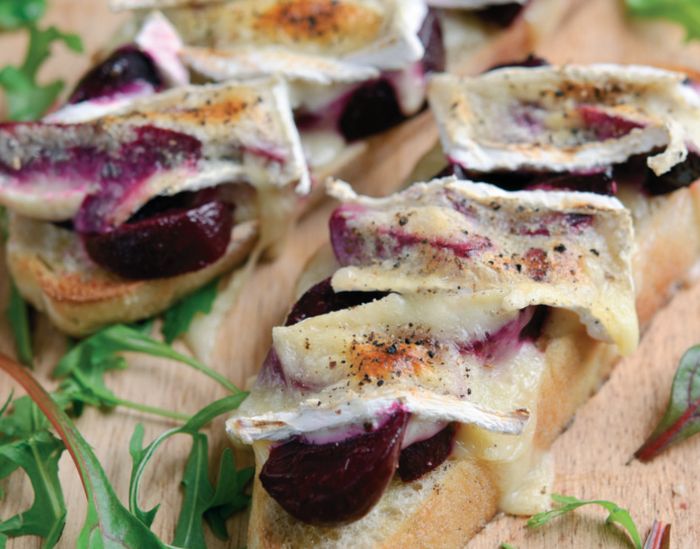 Beetroot & Melted Brie on Toast