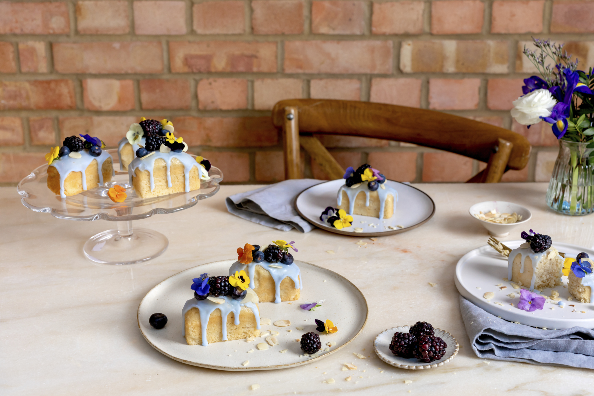 Butterfly Pea Flower, Baileys Almande and Cardamom Loaves