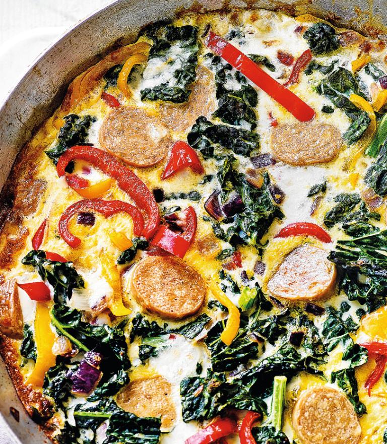 Cavolo nero, Quorn sausage and mozzarella frittata