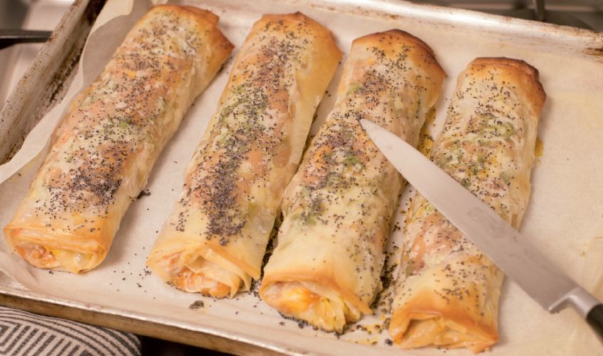 Vegan Feta, Butternut Squash, Caramelised Onion and Cashew Nut Wellingtons